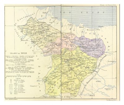 Vital-Casimir Cuinet: Map of Sivas Vilayet_1890